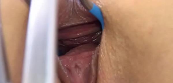  Gyno vibrator and pussy gapped very hard